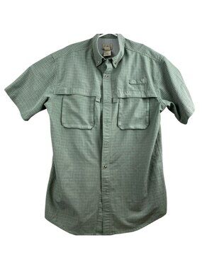 L.L.Bean Men's Shirt Medium Tall Short Sleeve Plaid Button Down Outdoors Fishing